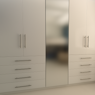 Built flatpack white fitted wardrobe with mirrored door and brushed steel handles, professionally installed by Pro Home Services in Croydon 